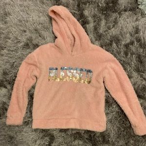 ( BLESSED) LIGHT PINK TEDDY HOODIE